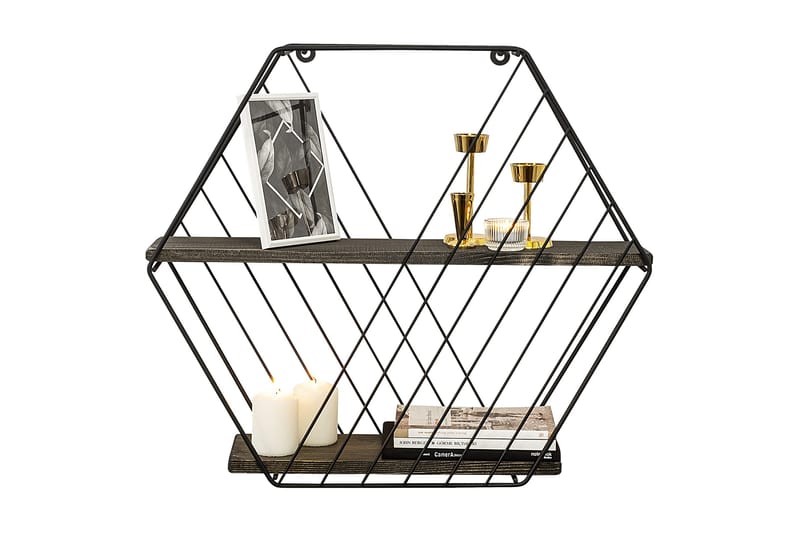 Gullugso Vägghylla 15x60 cm 2-pack - Svart/Valnöt - Förvaring - Köksförvaring - Kökshylla