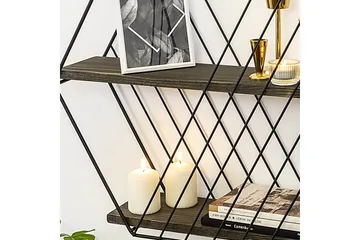 Gullugso Vägghylla 15x60 cm 2-pack - Svart/Valnöt - Förvaring - Köksförvaring - Kökshylla