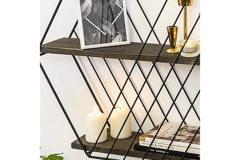 Gullugso Vägghylla 15x60 cm 2-pack - Svart/Valnöt - Förvaring - Köksförvaring - Kökshylla