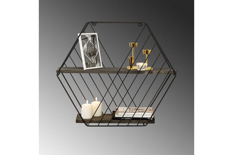 Gullugso Vägghylla 15x60 cm 2-pack - Svart/Valnöt - Förvaring - Köksförvaring - Kökshylla