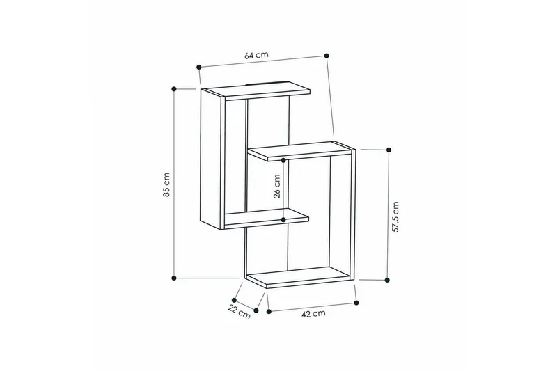 Homitis Vägghylla - Grå/Mörk Ek - Förvaring - Köksförvaring - Kökshylla
