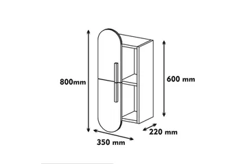 Hovdane Vägghylla 35 cm - Brun/Vit - Förvaring - Köksförvaring - Kökshylla