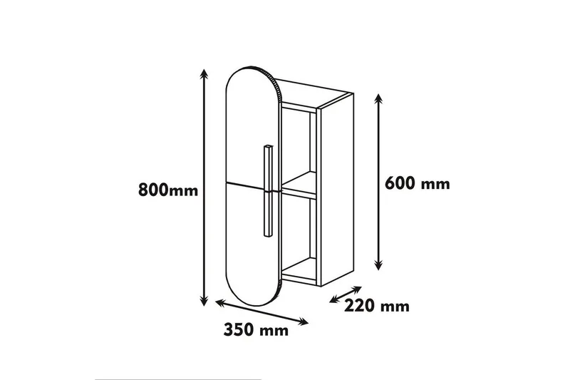 Hovdane Vägghylla 35 cm - Brun/Vit - Förvaring - Köksförvaring - Kökshylla