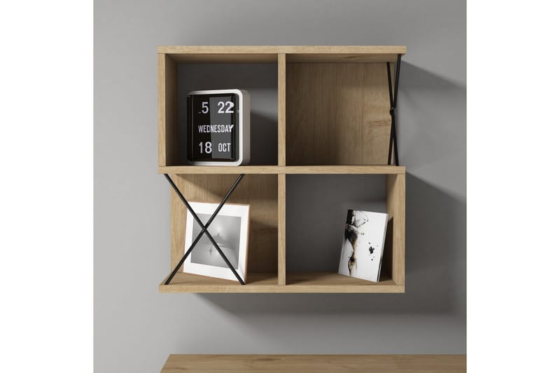 Hovdane Vägghylla 60 cm, Brun/Svart