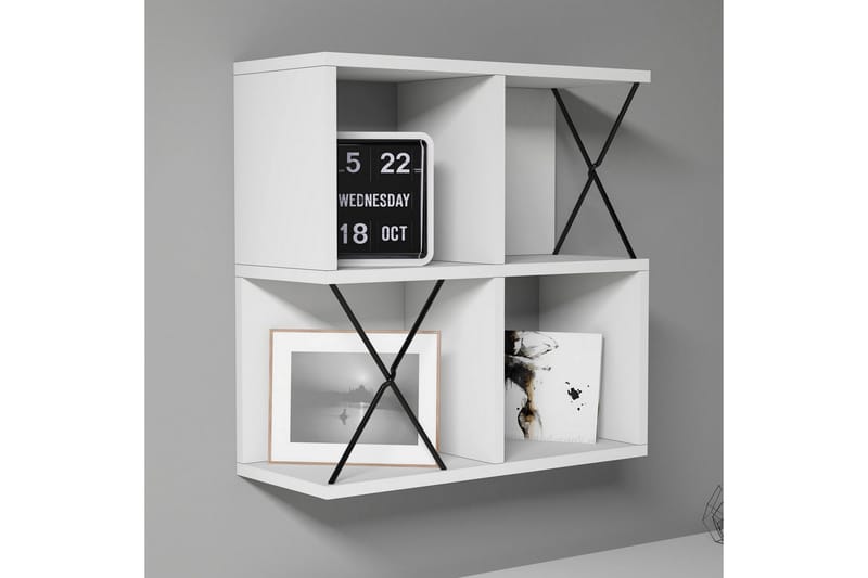 Hovdane Vägghylla 60 cm, Vit/Svart