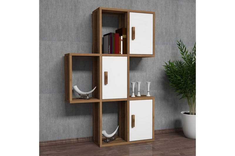 Hovdane Vägghylla 75 cm, Brun/Vit