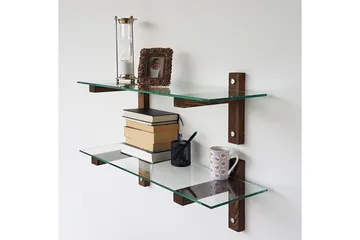 Ilano Vägghylla 85 cm - Brun/Glas - Förvaring - Köksförvaring - Kökshylla