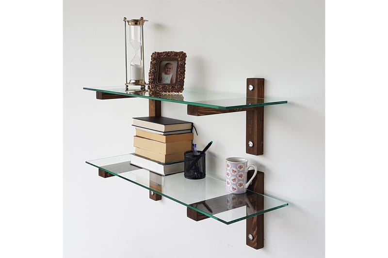 Ilano Vägghylla 85 cm - Brun/Glas - Förvaring - Köksförvaring - Kökshylla