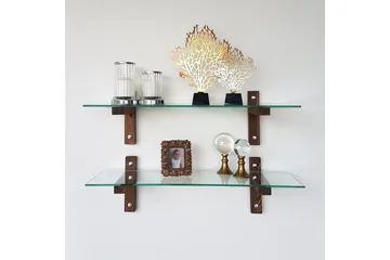 Ilano Vägghylla 85 cm - Brun/Glas - Förvaring - Köksförvaring - Kökshylla