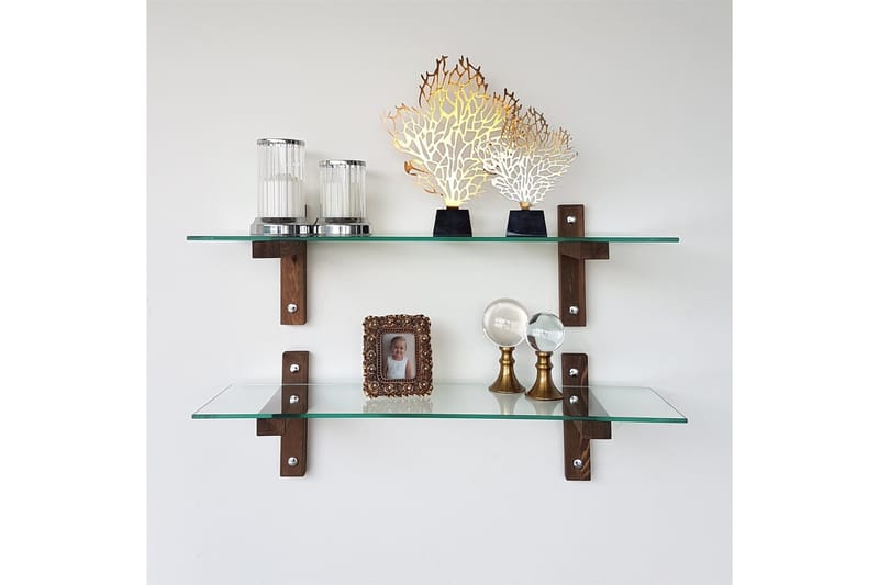 Ilano Vägghylla 85 cm - Brun/Glas - Förvaring - Köksförvaring - Kökshylla