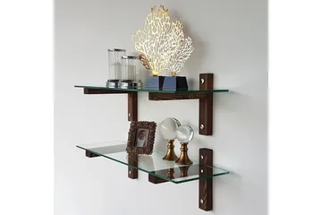Ilano Vägghylla 85 cm - Brun/Glas - Förvaring - Köksförvaring - Kökshylla