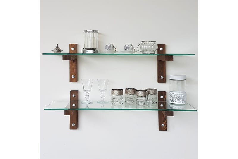 Ilano Vägghylla 85 cm - Brun/Glas - Förvaring - Köksförvaring - Kökshylla