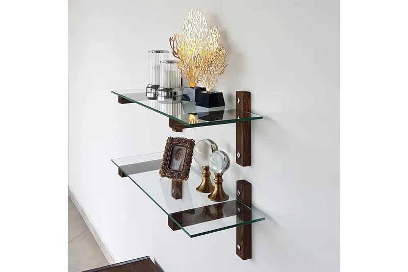 Ilano Vägghylla 85 cm - Brun/Glas - Förvaring - Köksförvaring - Kökshylla