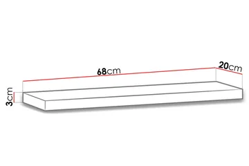 Ines Hylla 20x68 cm - Svart - Förvaring - Köksförvaring - Kökshylla