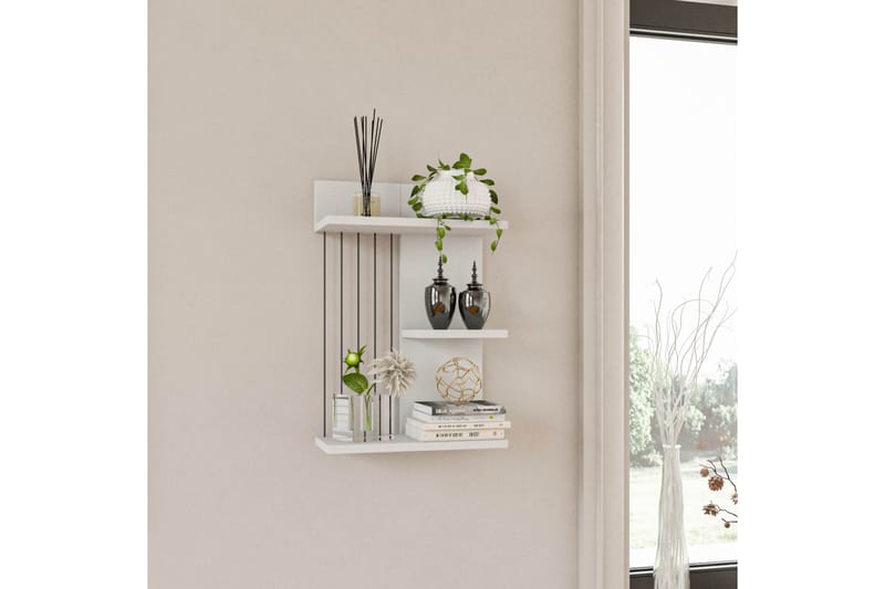 JAENNIS Vägghylla 40x19 cm Vit - Förvaring - Köksförvaring - Kökshylla
