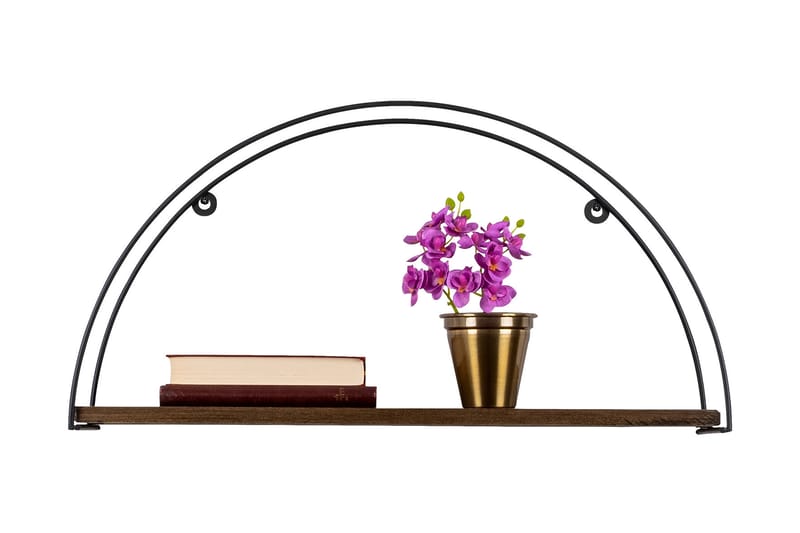 JUHUA Vägghylla 60x15 cm Hylla Svart/Mörkbrun - Förvaring - Köksförvaring - Kökshylla