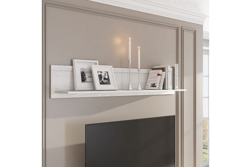 KENSTONE Vägghylla 25x177 cm  Vit/Natur - Förvaring - Köksförvaring - Kökshylla