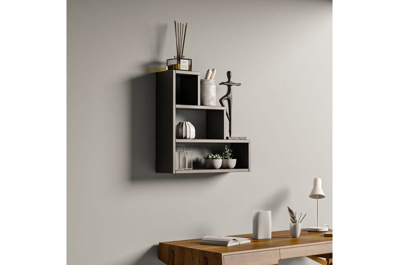 KIMYA Vägghylla 62x18 cm Antracit - Förvaring - Köksförvaring - Kökshylla