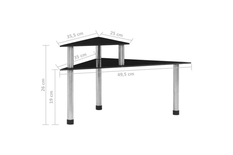 Kökshylla svart 49,5x35x26 cm härdat glas - Svart - Kökshylla - Vägghylla