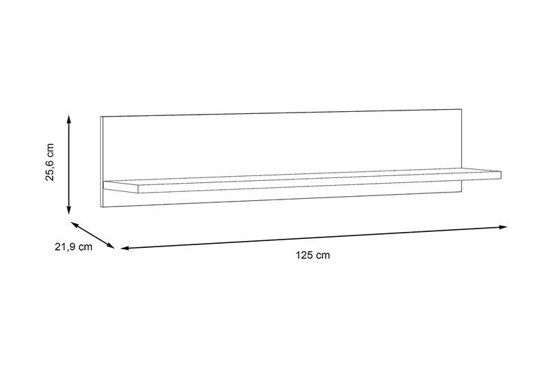 Kranea Vägghylla 22x125 cm - Grå/Vit - Förvaring - Köksförvaring - Kökshylla