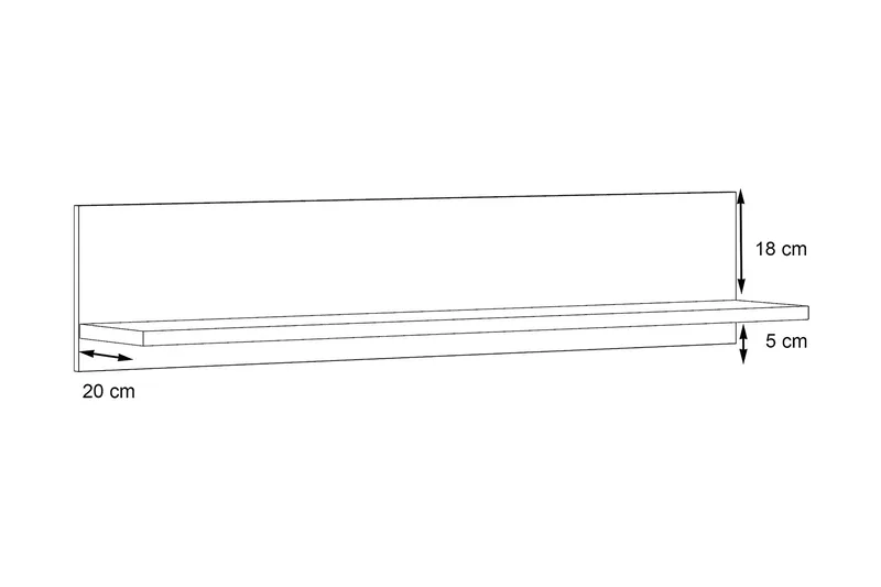 Kranea Vägghylla 22x125 cm - Grå/Vit - Förvaring - Köksförvaring - Kökshylla