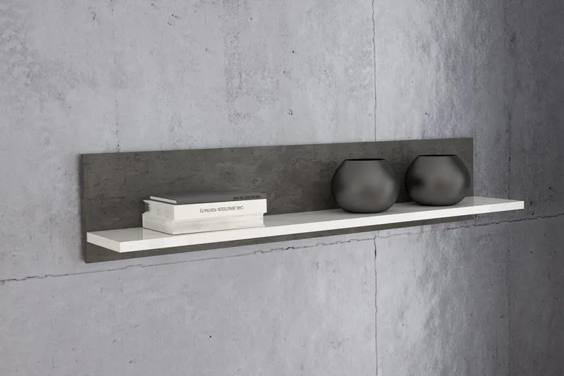 Kranea Vägghylla 22x125 cm - Grå/Vit - Förvaring - Köksförvaring - Kökshylla