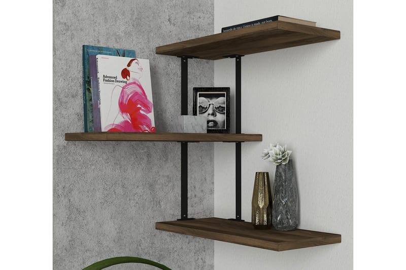 KYRKEBERG Vägghylla 45 cm Brun/Svart - Förvaring - Köksförvaring - Kökshylla