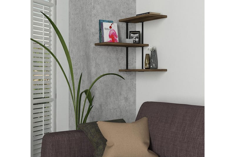 KYRKEBERG Vägghylla 45 cm Brun/Svart - Förvaring - Köksförvaring - Kökshylla
