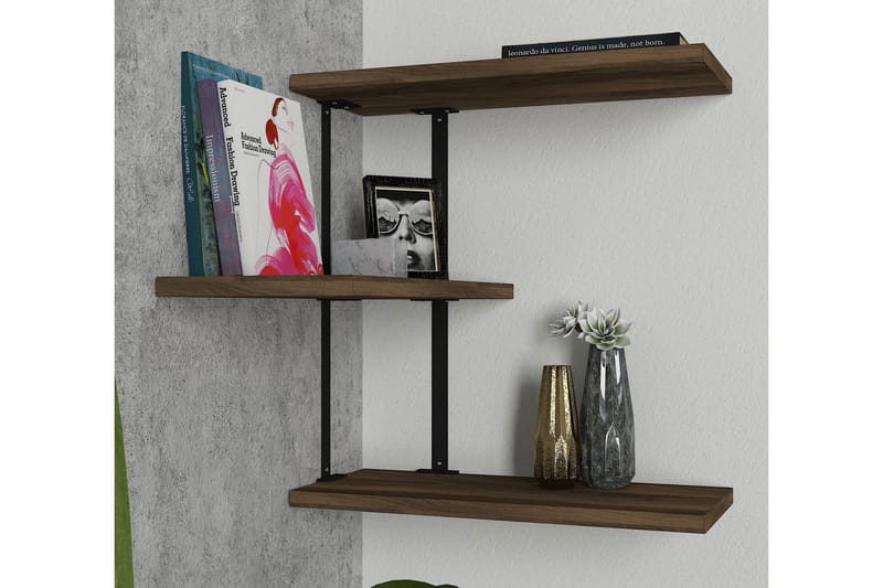 KYRKEBERG Vägghylla 45 cm Brun/Svart - Förvaring - Köksförvaring - Kökshylla