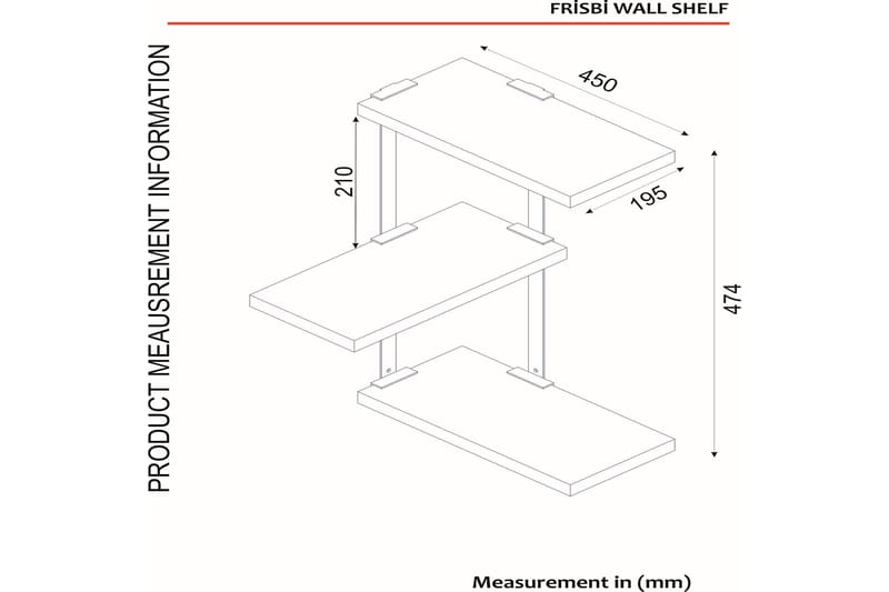 KYRKEBERG Vägghylla 45 cm Brun/Svart - Förvaring - Köksförvaring - Kökshylla