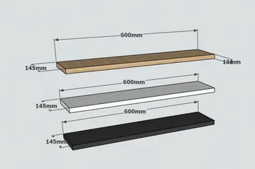 Lakasha Vägghylla 2 cm - Blå/Antracit/Vit - Förvaring - Köksförvaring - Kökshylla
