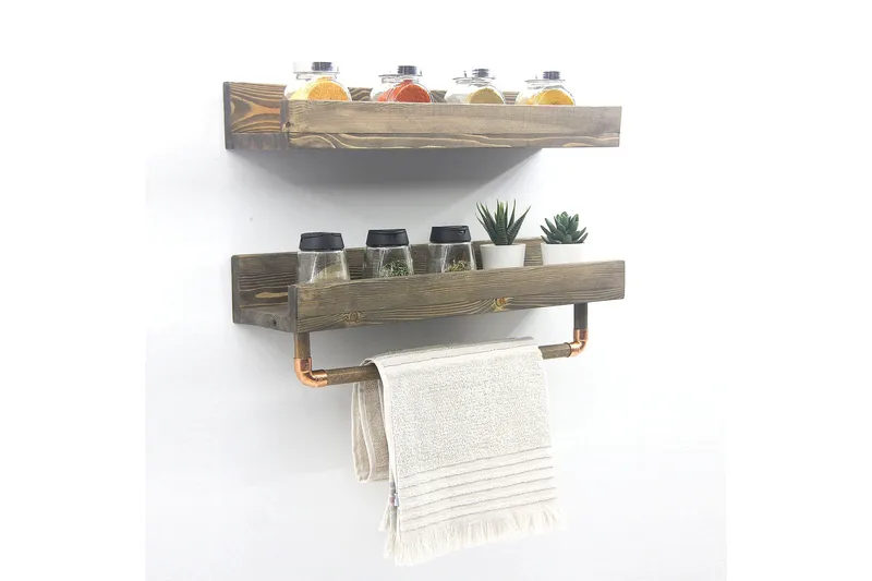 Leiasia Vägghylla 50 cm - Valnöt - Förvaring - Köksförvaring - Kökshylla