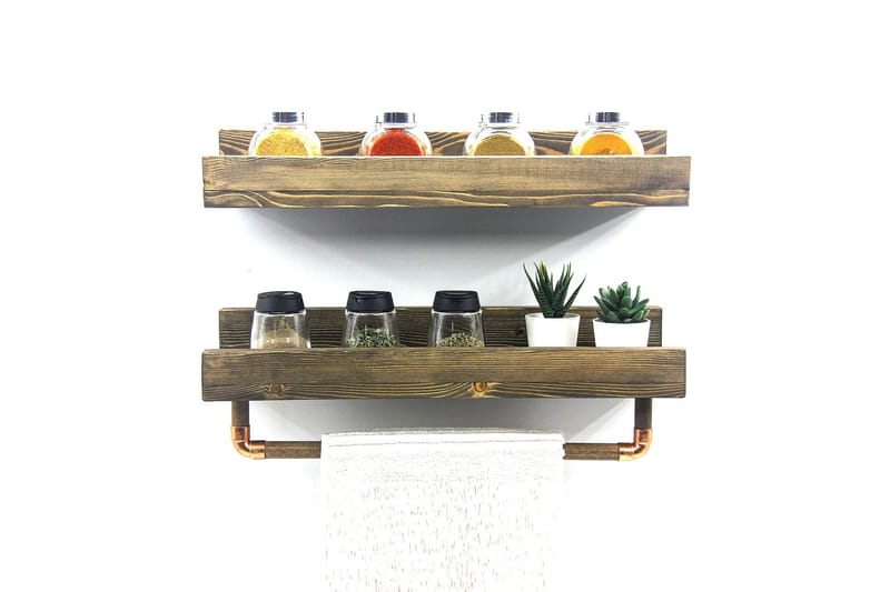 Leiasia Vägghylla 50 cm - Valnöt - Förvaring - Köksförvaring - Kökshylla