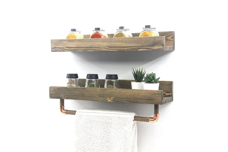 Leiasia Vägghylla 50 cm - Valnöt - Förvaring - Köksförvaring - Kökshylla