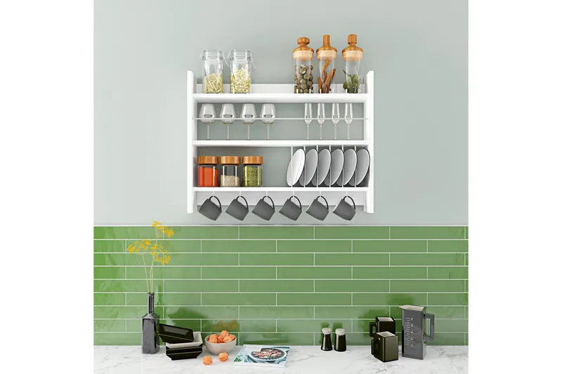 Lesince Kryddhylla 85x15 cm - Vit - Förvaring - Köksförvaring - Kökshylla