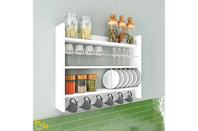Lesince Kryddhylla 85x15 cm - Vit - Förvaring - Köksförvaring - Kökshylla