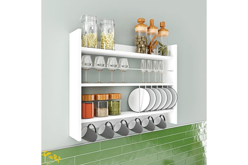 Lesince Kryddhylla 85x15 cm - Vit - Förvaring - Köksförvaring - Kökshylla