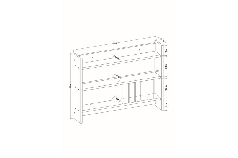 Lesince Kryddhylla 85x15 cm - Vit - Förvaring - Köksförvaring - Kökshylla