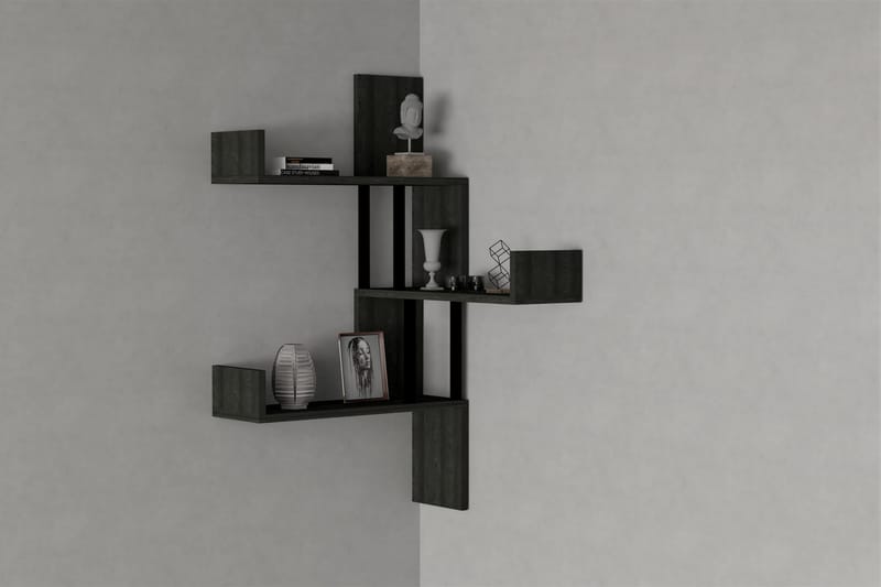 LEVIR Vägghylla 20x105 cm 3-pack Antracit - Förvaring - Köksförvaring - Kökshylla