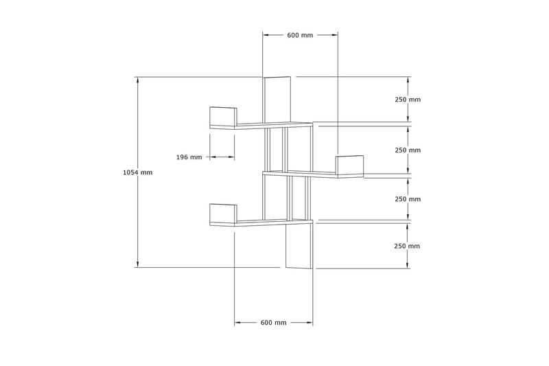 LEVIR Vägghylla 20x105 cm 3-pack Antracit - Vägghylla - Kökshylla