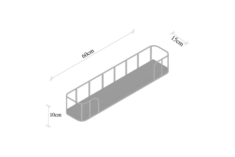 Lindern Vägghylla 15x60 cm - Svart/Valnöt - Förvaring - Köksförvaring - Kökshylla