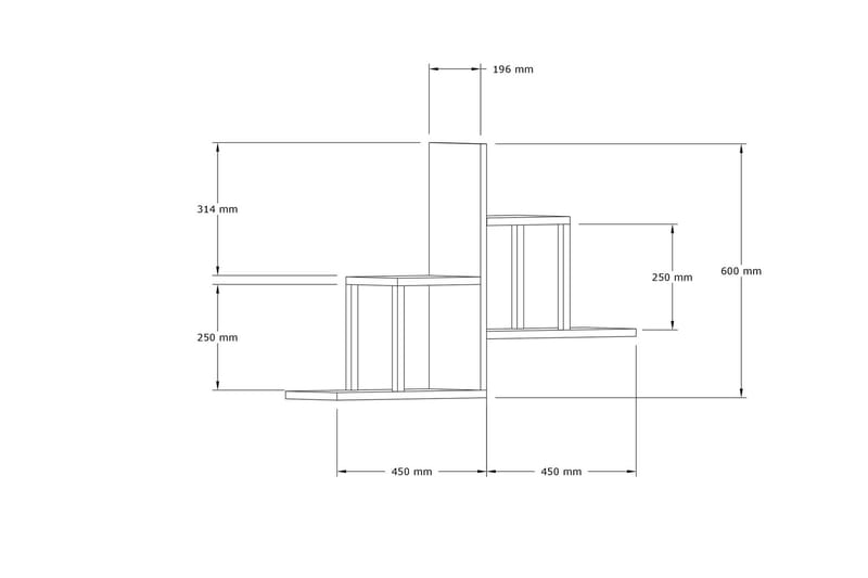 LISSETTE Vägghylla 20x60 cm 4-pack Vit - Vägghylla - Kökshylla