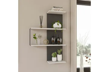Ljusfors Vägghylla 96x65 cm - Vit/Antracit - Förvaring - Köksförvaring - Kökshylla