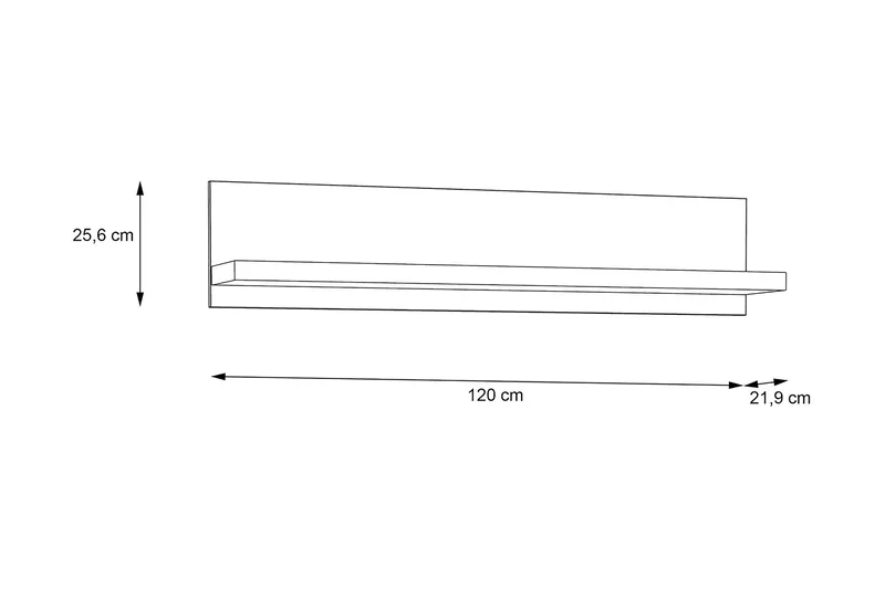 Loannia Vägghylla 22x120 cm - Brun - Förvaring - Köksförvaring - Kökshylla