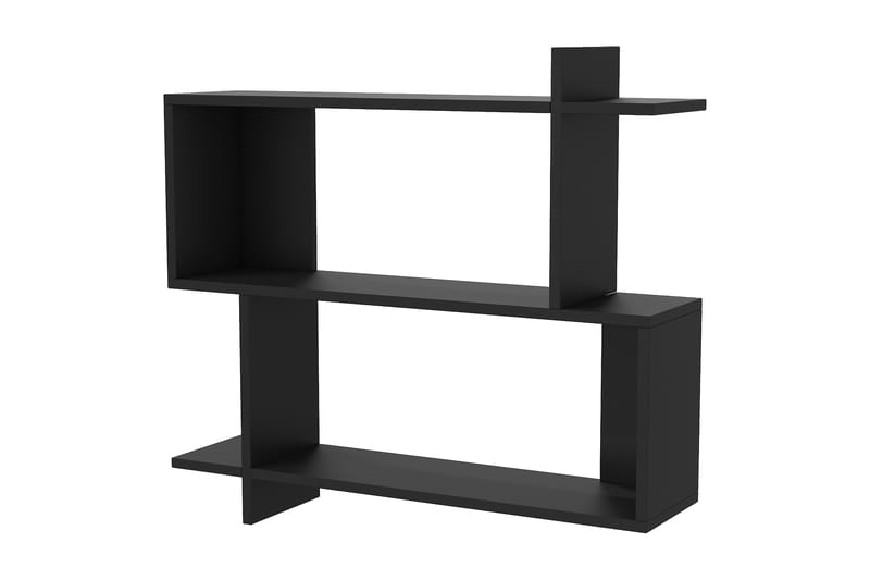 MEJIRO Vägghylla 90x22 cm 3 Hyllor Svart