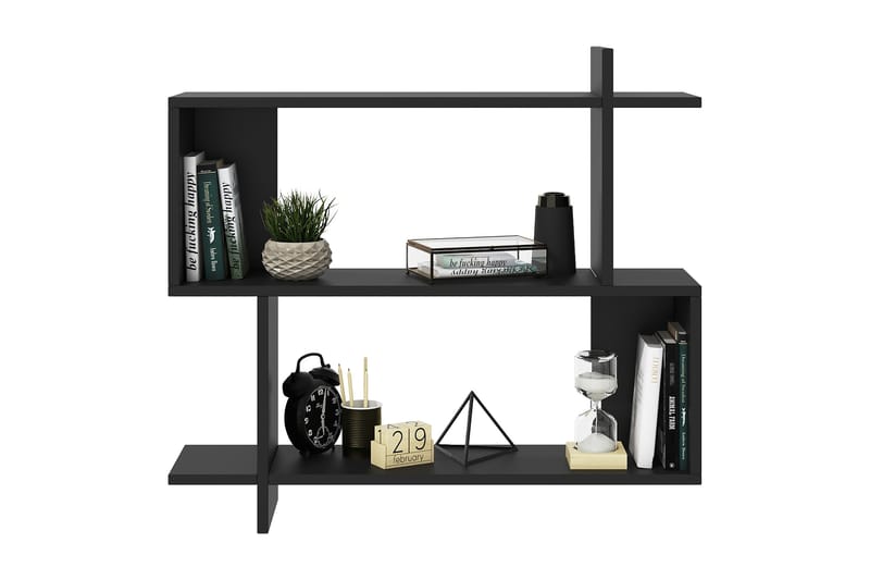 MEJIRO Vägghylla 90x22 cm 3 Hyllor Svart - Förvaring - Köksförvaring - Kökshylla