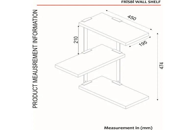 Mohed Vägghylla 45 cm - Brun/Svart - Förvaring - Köksförvaring - Kökshylla