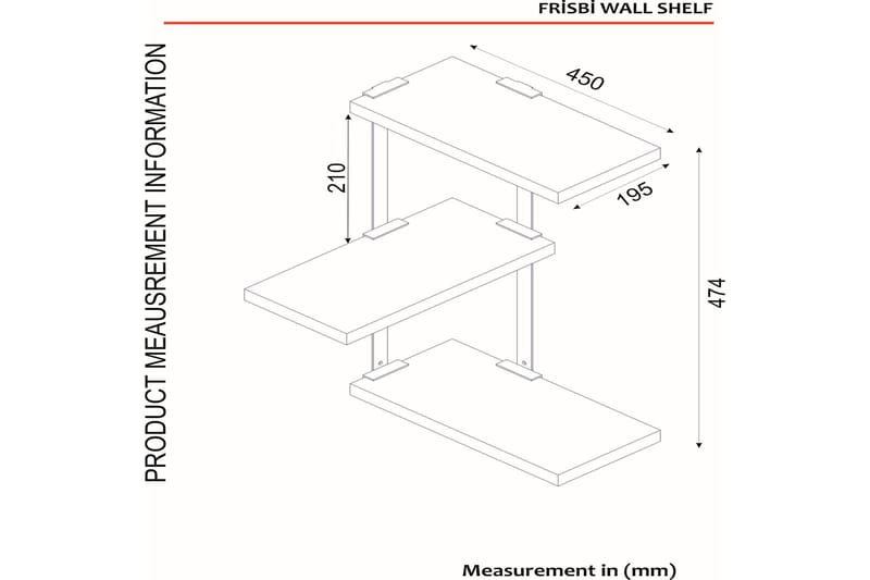 Mohed Vägghylla 45 cm - Brun/Svart - Förvaring - Köksförvaring - Kökshylla