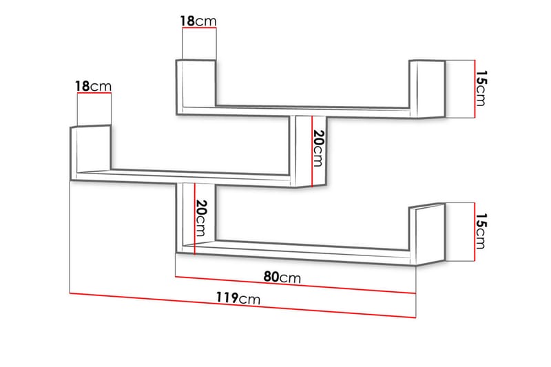 MONESI Hylla 119 cm Natur - Förvaring - Köksförvaring - Kökshylla