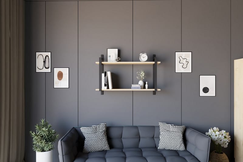 OBURUS Vägghylla 90x60 cm Blå - Förvaring - Köksförvaring - Kökshylla